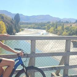 Crossed the Shotover River on the original bridge turned into a bike bridge