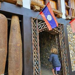 Ban Man Da museum, showing bomb shells and personal items left behind during the Secret War