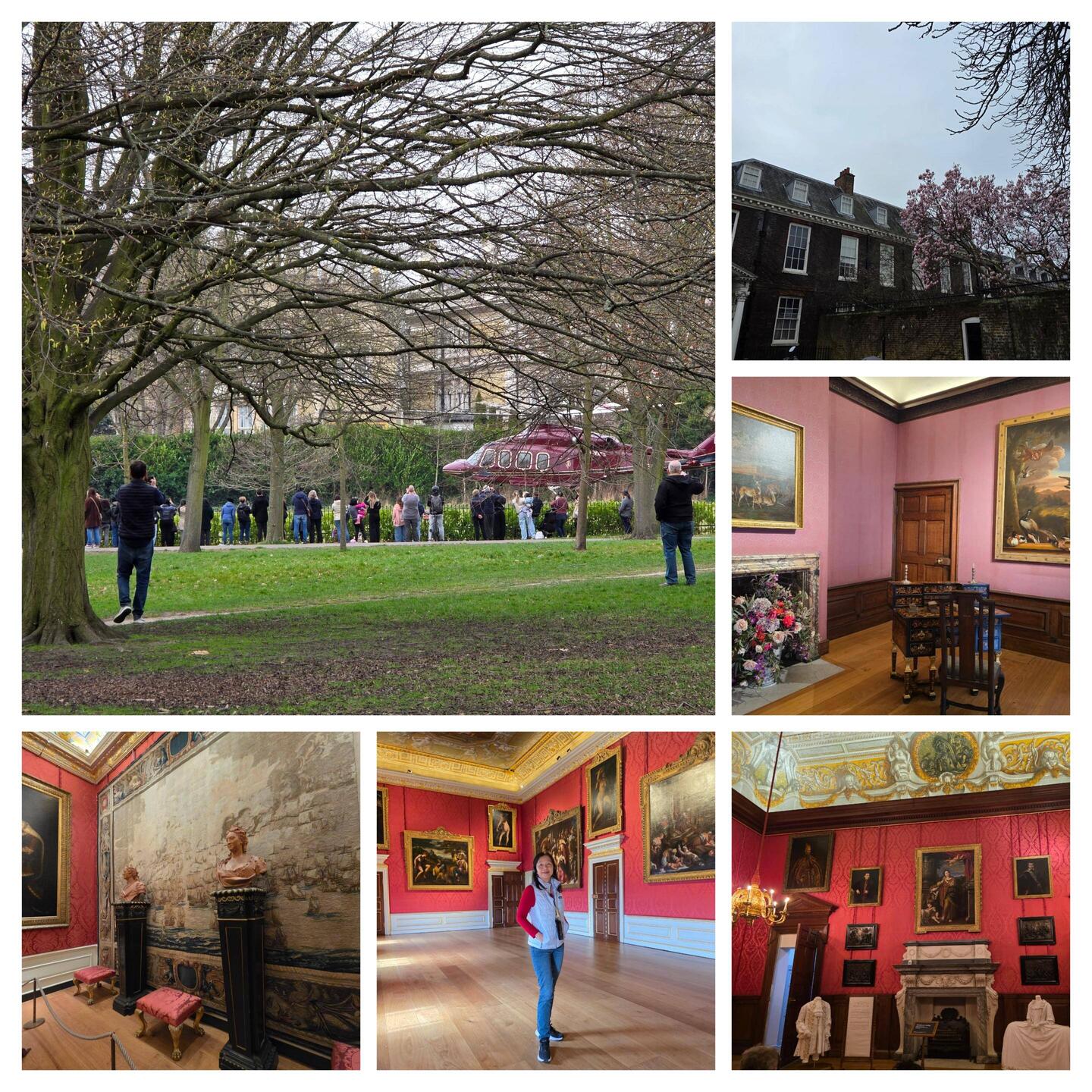 Kensington Palace and garden; We saw Prince William's Helicopter took off...