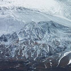Zavadovski Island ... ash-covered slopes frosted with snow — South Sandwich Islands.