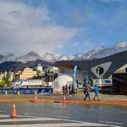 Snow on the mountains this morning