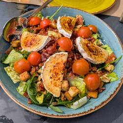 Salat Imperial mit karamelisierten Ziegenkäse