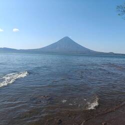 Nachmittags bisher immer tolle Sicht auf den Vulkan gehabt
