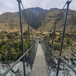 ...then cross the suspension bridge ...