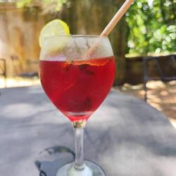 Hibiskus Minze Eistee - köstlich nach 1 1/2 Stunden Sideseeing