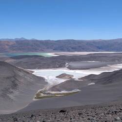 Different coloured lakes. The sight was truly amazing, although it didn't come out well on this pic
