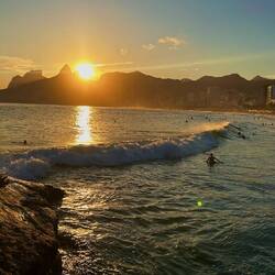 Sonnenuntergang am Ipanema Strand