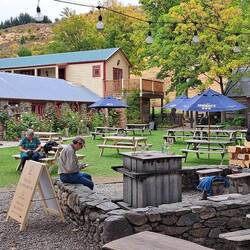 Relaxing area behind the hotel.