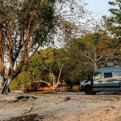 Beautiful morning after a night on a beach without mass tourism...