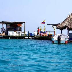 Floating bar near Rosario Island. The last concern here would be that you don't get enough drinks.
