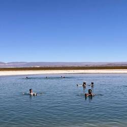 Hugh und ich in einer Salzlagune