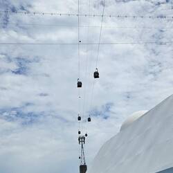 The cable car went directly over top of Insignia.