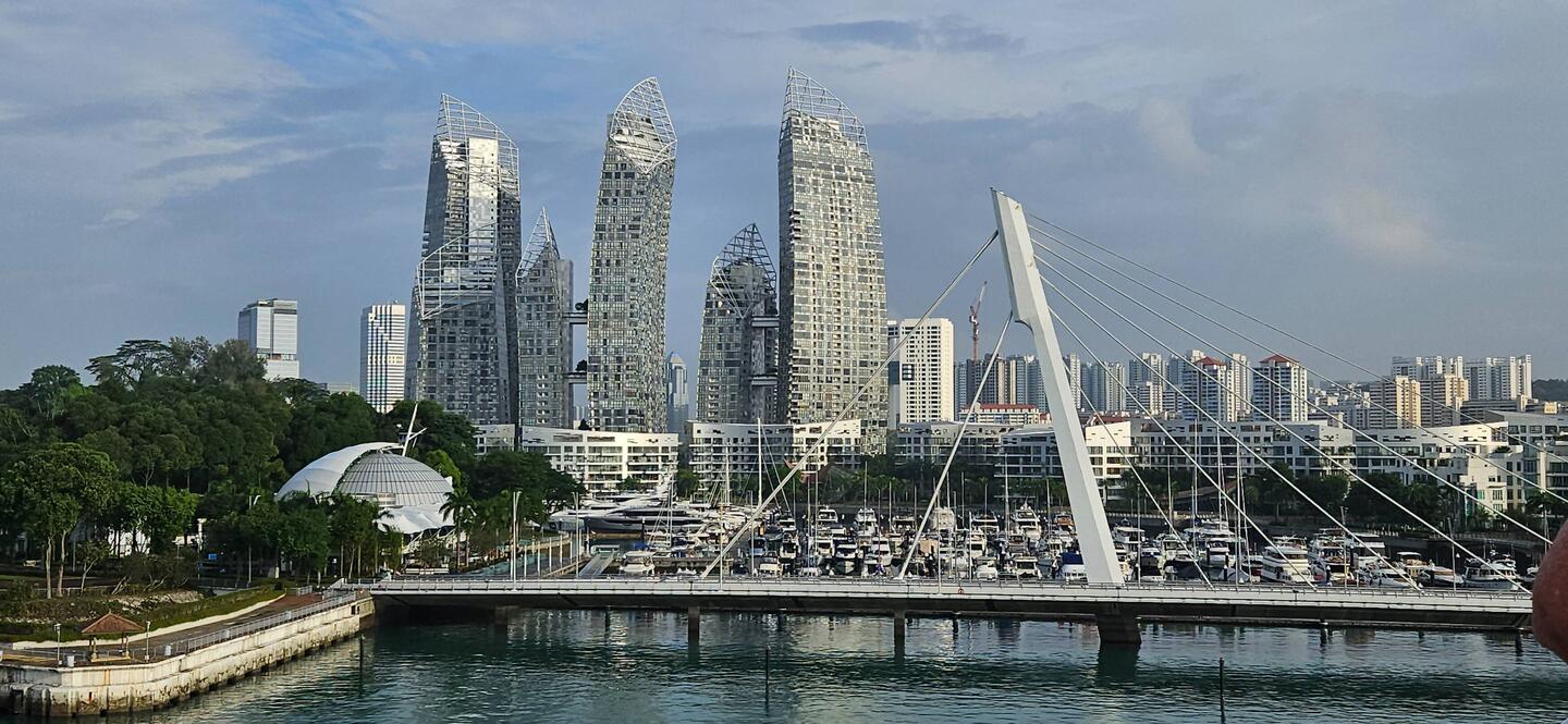 Singapore skyline on our arrival.