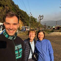 Frühstückspause bei bestem Wetter