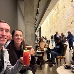 Drinks on the bottom floor of MONA