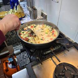 Last night's creamed vegetables