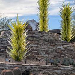 Glass structures by the gate.