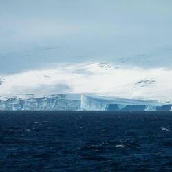 A closer look at the ice cliffs along the shoreline of Bristol Island — South Sandwich Islands.