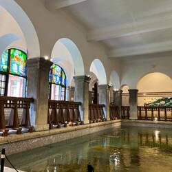 Original hot spring pool in the historic hotel