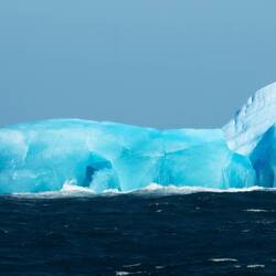 A closer look at the aqua-colored berg in the vicinity of Bristol Island — South Sandwich Islands.