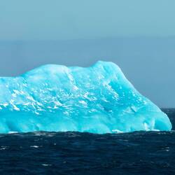 A closer look at the aqua-colored berg in the vicinity of Bristol Island — South Sandwich Islands.