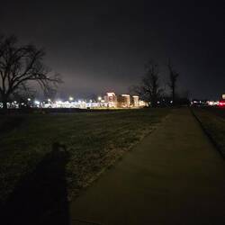 Just a nice walk on a cold night, with luggage!