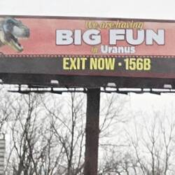 Having stopped at Uranus, the fudge is not as fun as the sign!