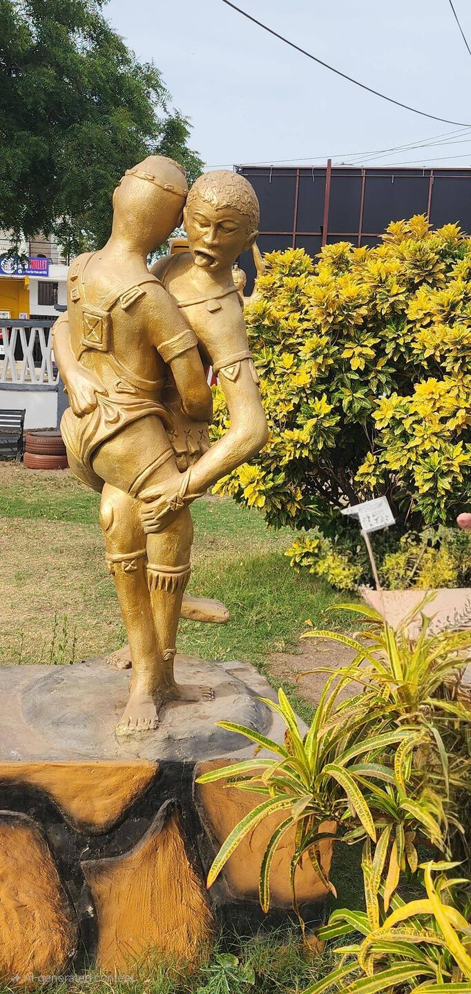 Figure outside the Gambia National Museum
