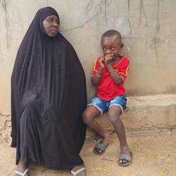 Islamic woman and little boy