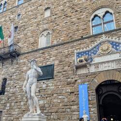 Palazzo Vecchio and a copy of Michelangelo's David