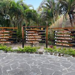 A list of all the islands and their distance from Rarotonga