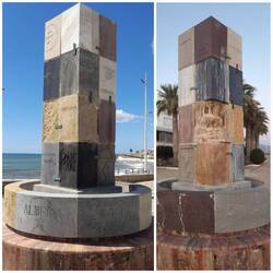 Die Europa-Säule mit Gestein aus den Partner-Städten/Ländern