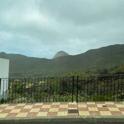 White mountain with sleeping giant's profile