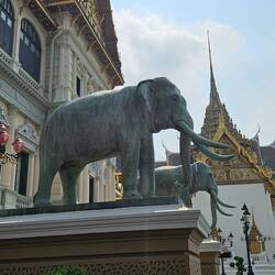 Elephants are a recurring motif in Thailand.