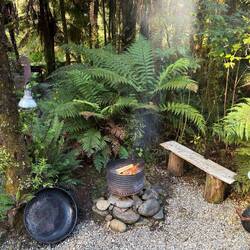 The steak was delicious coming off this outdoor fire