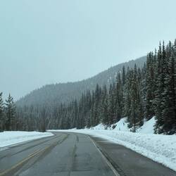 Icefields parkway from black to white