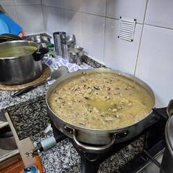 Mushroom risotto in the making