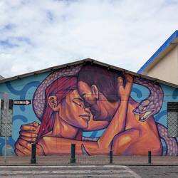 Street Art mit Schlange