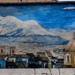 Wandmalerei: Riobamba mit Chimborazo