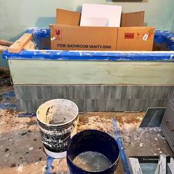 A start on the bathroom tile