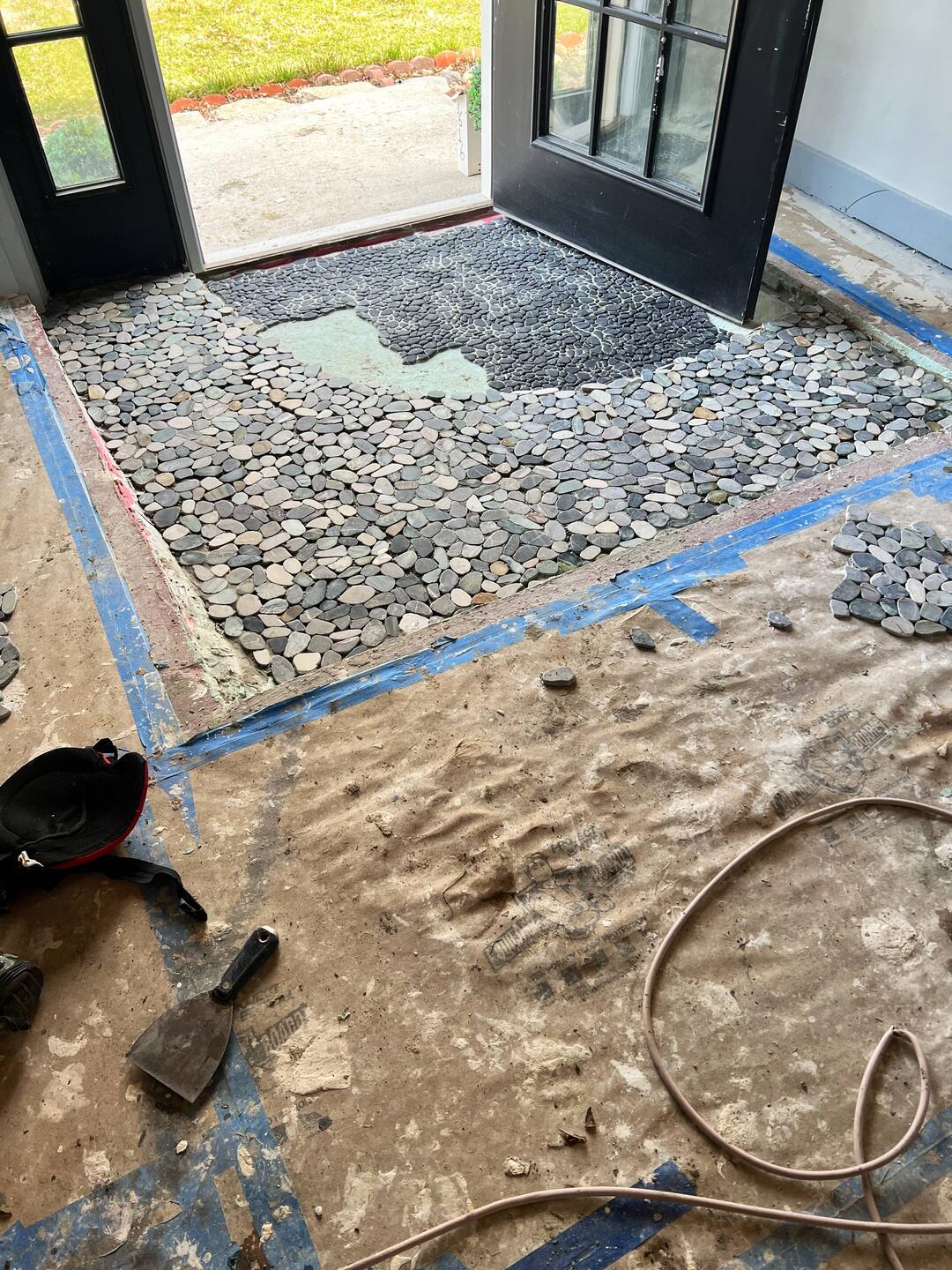 Front entry about 1/2 complete