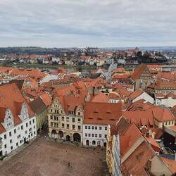 Blick auf Markt, Altstadt und Elbe