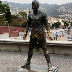 This was at the soccer (football) museum. Strange place to rub for good Luck