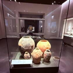 Beautiful restored pottery in the Paleolithic rooms.