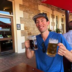 Chris modeling our beverages