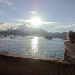 Sonnenuntergang am Urca Beach mit Blick auf Botafogo