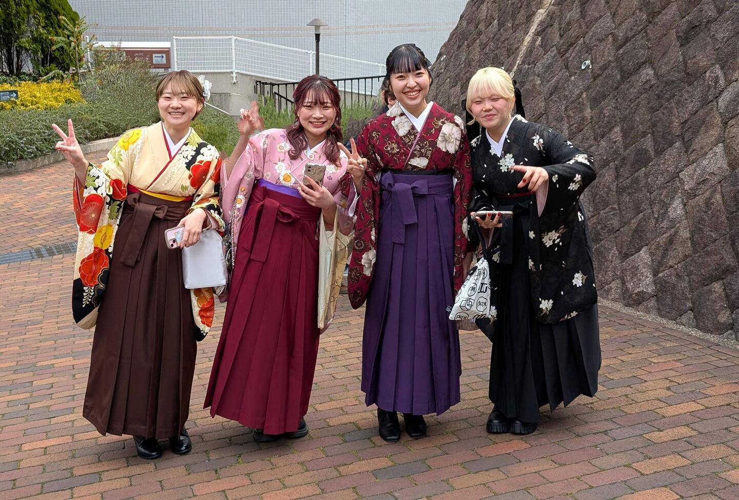The young girls love dressing up in kimonos.
