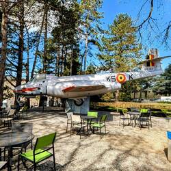 Das alte Kriegsflugzeug Gloster Meteor F8 EG162