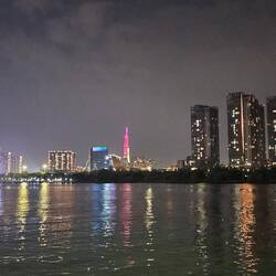 The city really lights up at night.