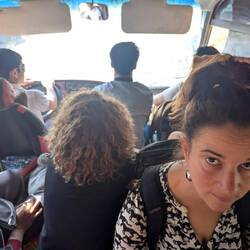 Squeezing onto the public bus